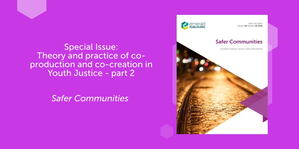 Take a look at this latest #specialissue from the #SC journal, guest edited by @sfcreaney @burnssam92 @Anne_MarieDay: Theory and practice of co-production and co-creation in #Youth #Justice – part 2. Explore the research here bit.ly/44choWY