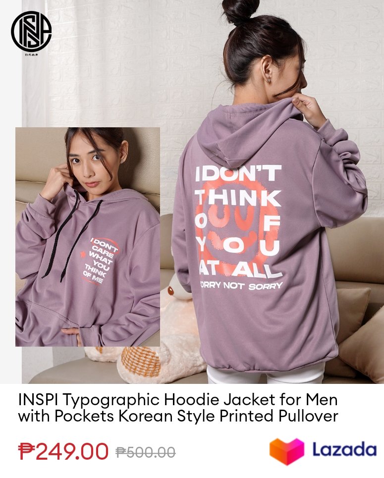 Check out INSPI Typographic Hoodie Jacket for Men wit...at 50% off!₱249.00 only!Get it on Lazada now! | s.lazada.com.ph/s.S81tH