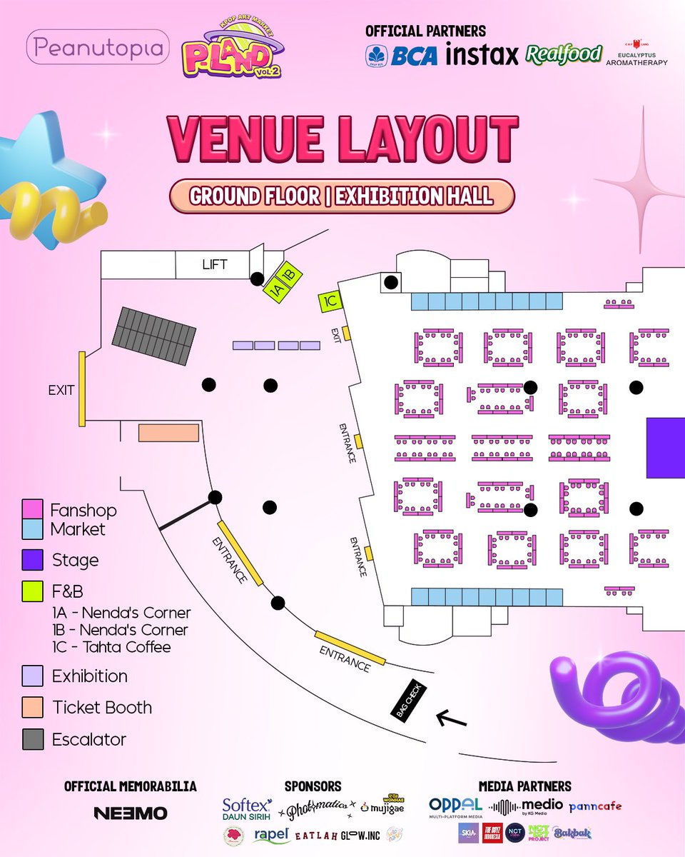 plandartmarket's tweet photo. The long awaited venue layout of P-LAND Vol.2! So many places to explore right? 

🗓 July 8-9, 2023
⏰ 10.00 - 18.30 WIB
📍SMESCO Indonesia, Jakarta
🎟 Tickets available on Fitur Lifestyle BCA Mobile &amp; Loket

Make sure you have the energy and see you at the magical land!

#PLAND https://t.co/SZVTg2EJw5