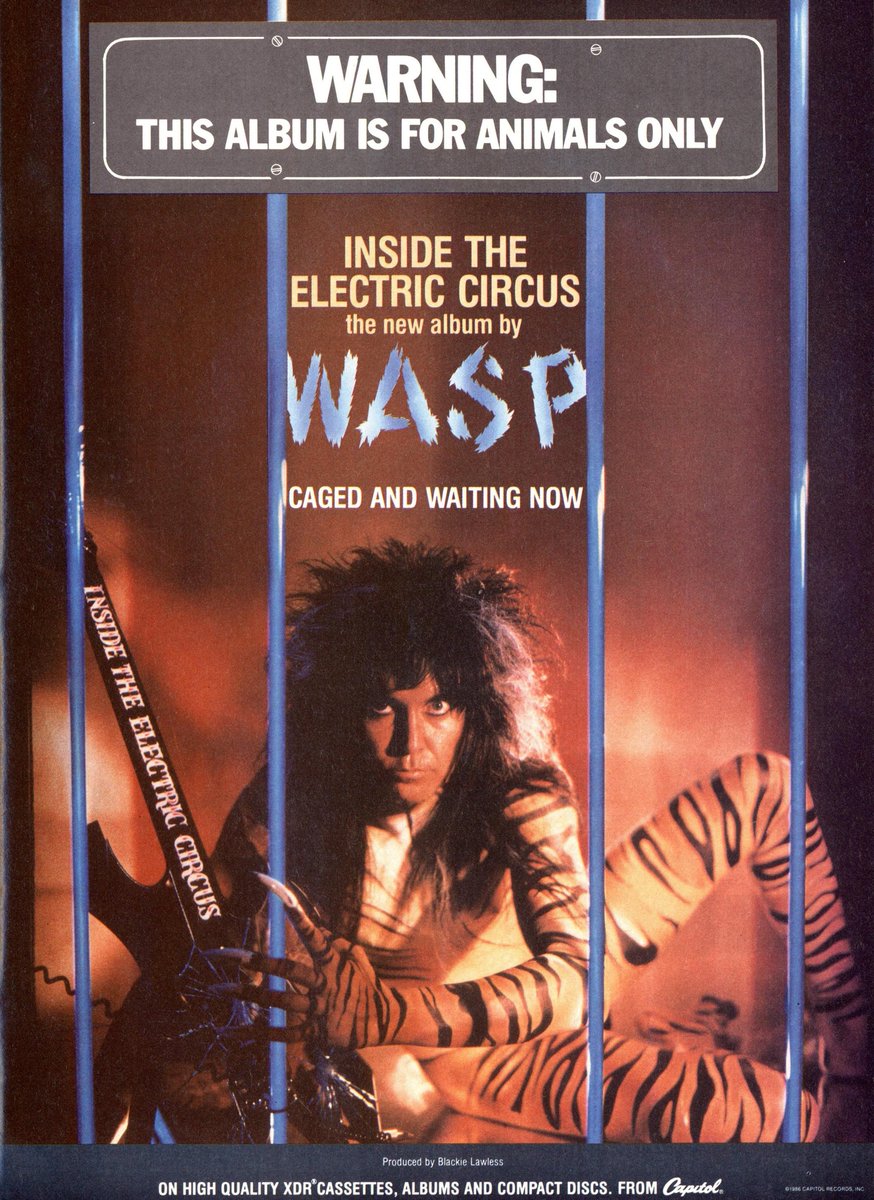 WaspFanClub's tweet photo. FOR ANIMALS ONLY 

W.A.S.P. 
Inside The Electric Circus 

#wasp #InsideTheElectricCircus 
#BlackieLawless #ForAnimalsOnly 
@WASPOfficial https://t.co/h6h2fL8e9m