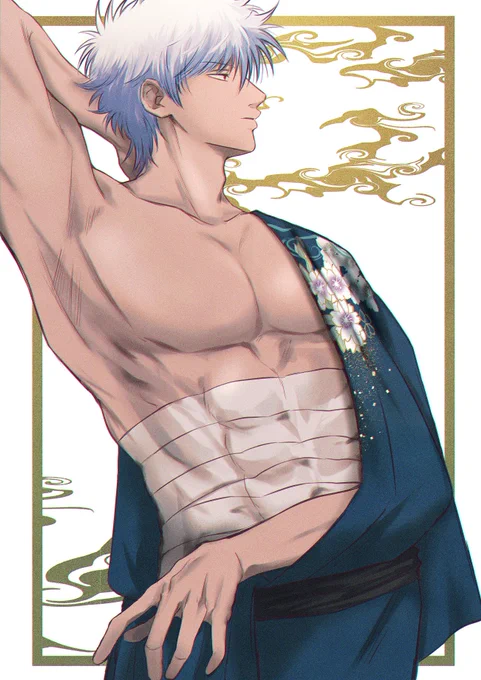 片脱ぎ銀時好きすぎて殴り描いた