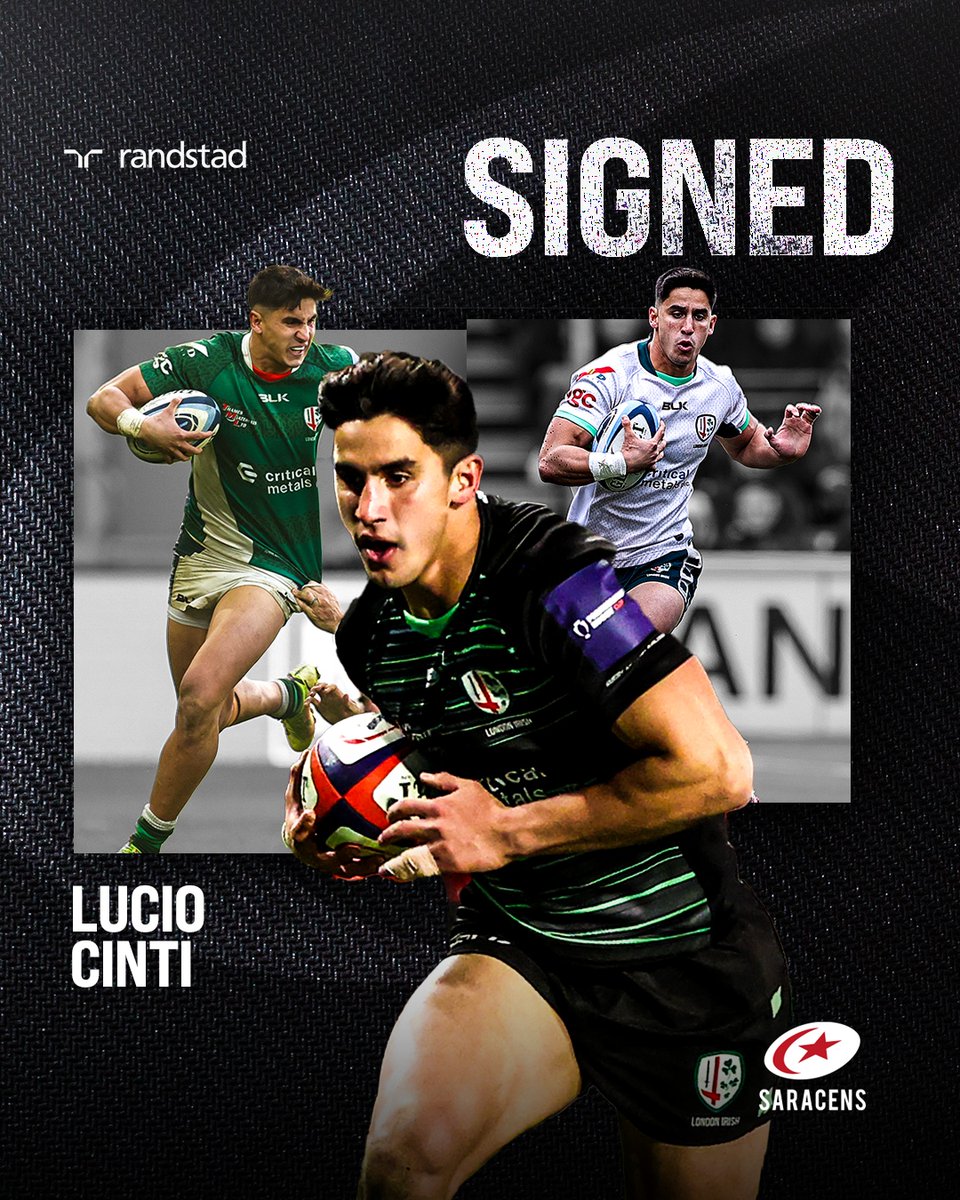 𝗖𝗶𝗻𝘁𝗶𝗹𝗹𝗮𝘁𝗶𝗻𝗴 🔥

We're delighted to welcome 🇦🇷 star Lucio Cinti to Saracens ✍️

#YourSaracens💫 | @RandstadJobs