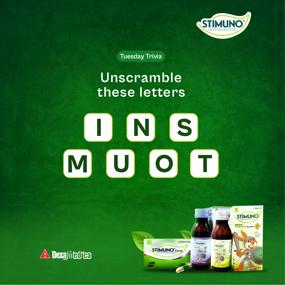 As we go out today looking for daily 2k, let's make it more fun for you with our immune booster supplement. Unscramble these letters as they relate to our supplement.

#Stimuno #trivia #healthylife #immunesystem #healthyhabits #immunebooster #healthylifestyle