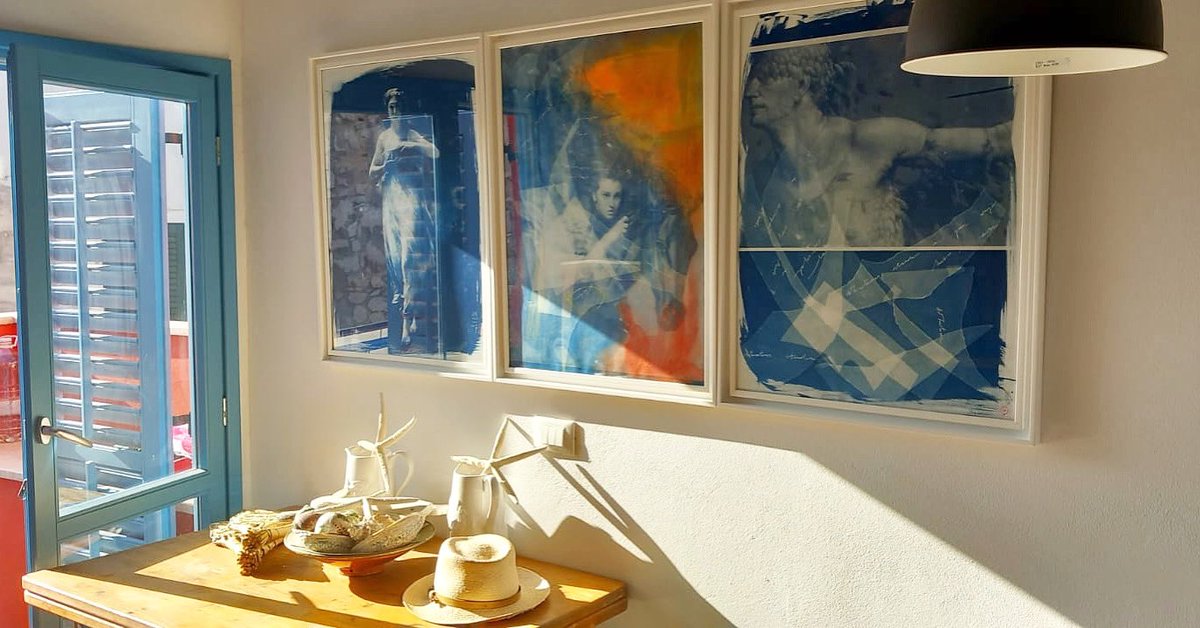 littlewhiteear's tweet photo. Meanwhile in Creatia
#artonwalls #cyanotype #triptych #homedecor #blueprint #focalpoint #finaldestination #annabieluszko #homedecor
#interiordesign #artonpaper #welldecorated #installation #artwork #littlewhiteear #display #unique #decorative #fineart #contemporaryart #modernart https://t.co/LUQ64RCP93