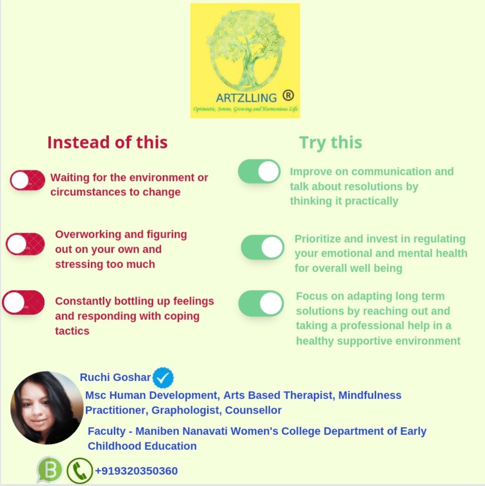 RuchiGoshar's tweet photo. Stressful situations in your environment personal and professional can lead to burnout before this situation arises Take a right step and manage your stress levels and its intensity at right time 

#ruchigoshar #artzlling #stressmanagement #twittertrending #twitterlife https://t.co/WCf3q0gQqa
