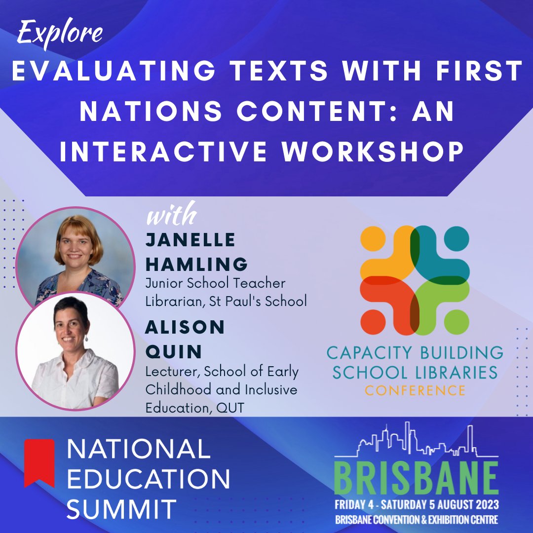 NatEduSummit's tweet photo. ✨ The #CapacityBuildingSchoolLibraries Conference is back in #Brisbane!

Connect with #libraryprofessionals &amp; explore new ideas over two days on 4 - 5 August 2023.

Explore the full program and register now > https://t.co/n9e6bbgiF6...
#qldschools #qldlibarians #aussieed https://t.co/wDyDbmcMGQ