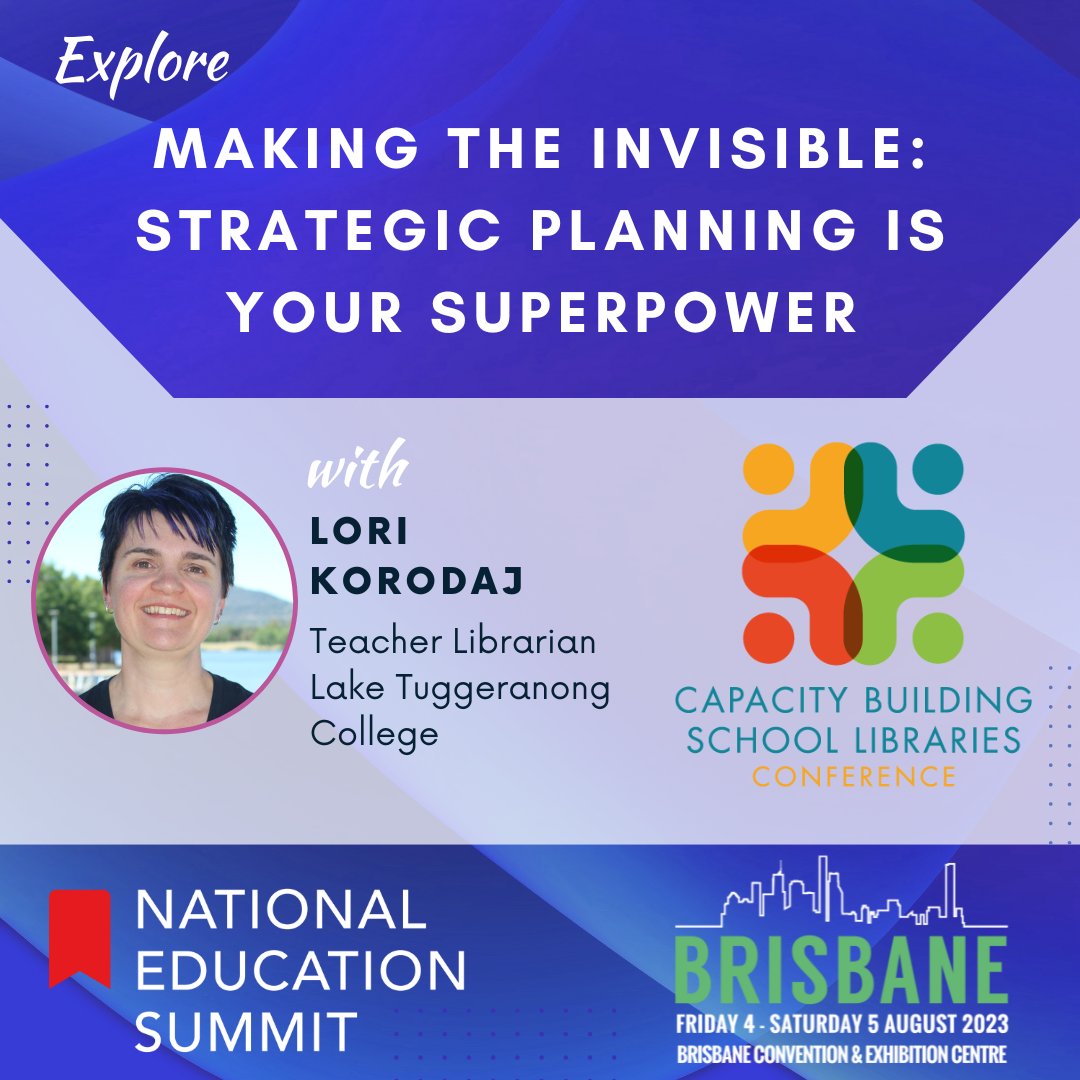 ✨ The #CapacityBuildingSchoolLibraries Conference is back in #Brisbane!

Connect with #libraryprofessionals & explore new ideas over two days on 4 - 5 August 2023.

Explore the full program and register now > nationaleducationsummit.com.au/.../capacity...
#qldschools #qldlibarians #aussieed