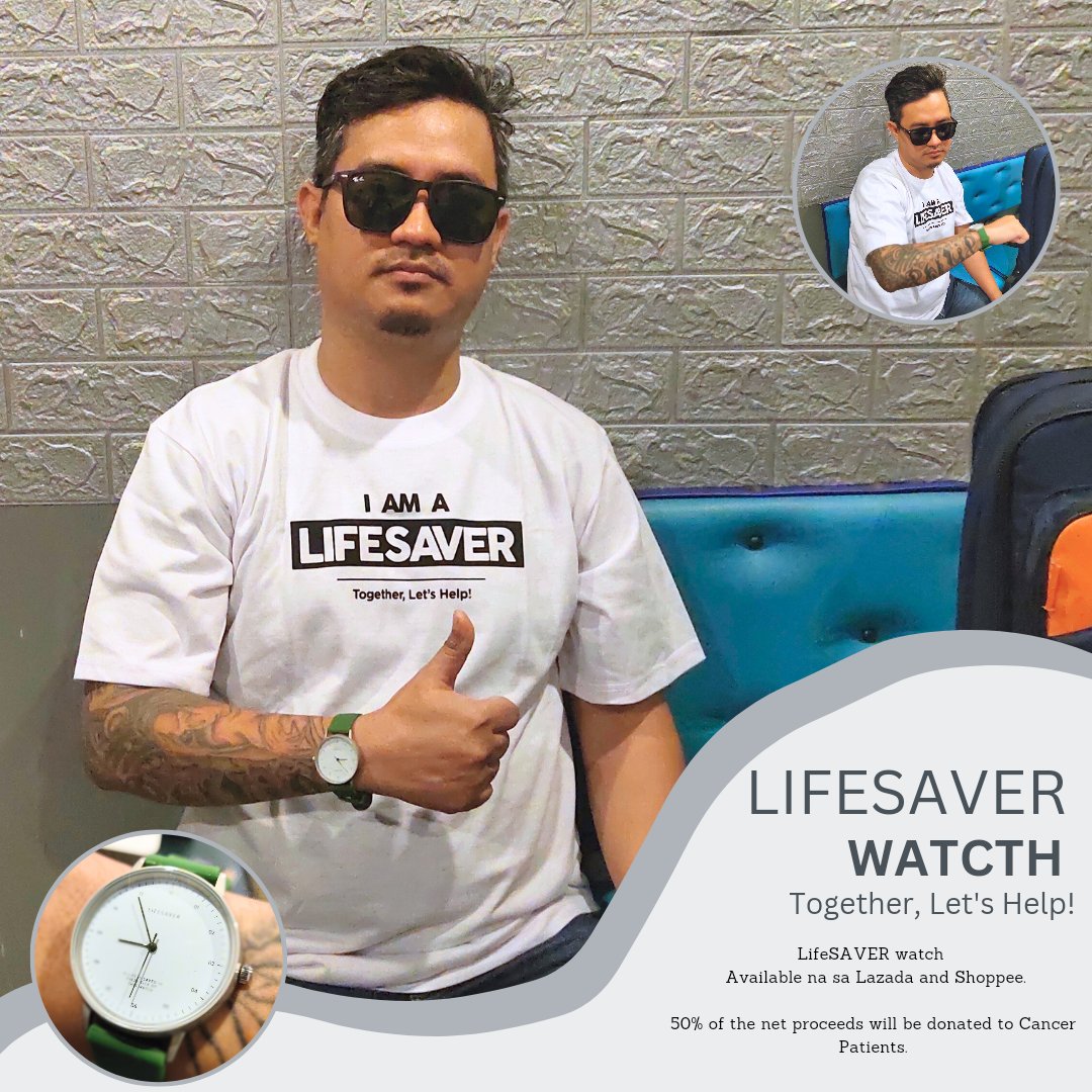 MindCorvus's tweet photo. LifeSAVER watch 
Available na sa Lazada and Shoppee.

50% of the net proceeds will be donated to Cancer Patients.

#lifesaverwatch 
#corvusmind 
#philipbuena https://t.co/k6n7mg5KYA
