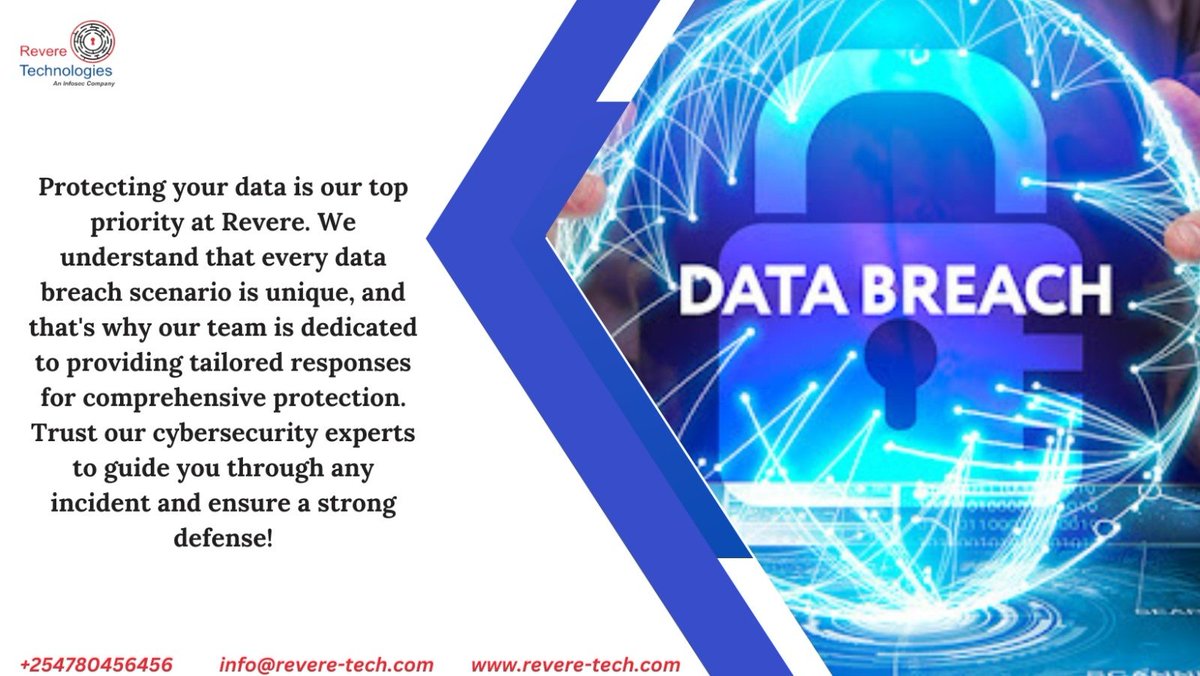 RevereTechLtd's tweet photo. Seeking professional assistance from cybersecurity experts will help ensure an effective and comprehensive response to the breach.
#CybersecurityExperts #DataProtection #EffectiveResponse #infosec #cybersecurity #RevereTechnologies https://t.co/v96R1Xuh74