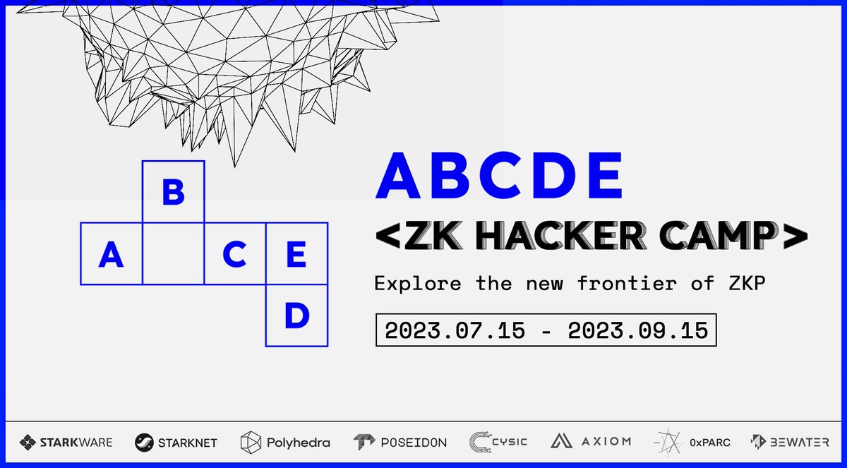 30 ZK hackers, 6 mentors from @StarkWareLtd , @Starknet , @0xPARC , @PolyhedraZK , @axiom_xyz , 2 months of ZK hacker camp, and we will hold a ZK demoday during @token2049 in Singapore!

🤩Learn more:
build.bewater.xyz/en/campaigns/4