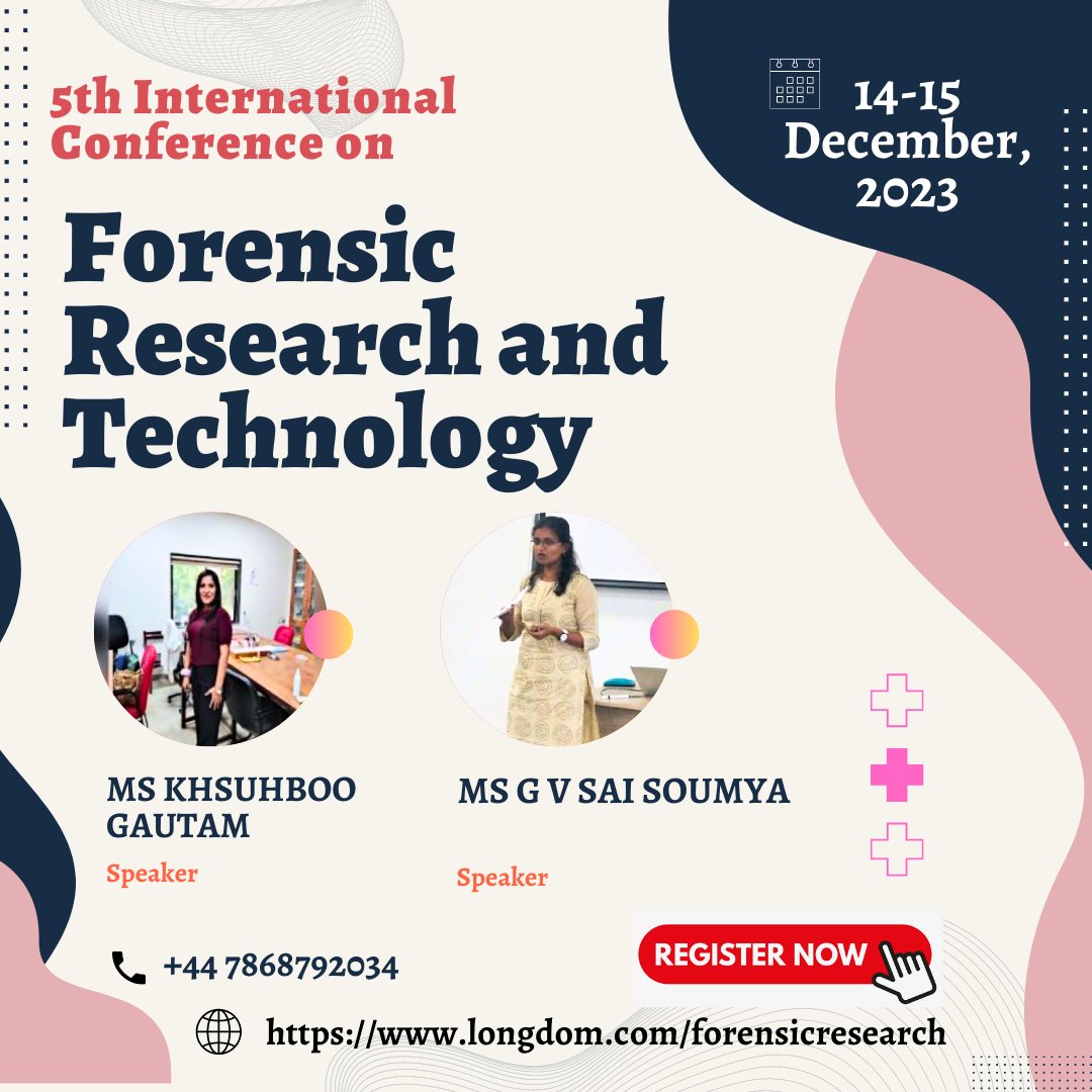Hurry up and register now at the “International Conference on Forensic Research and Technology” scheduled on December 14-15, 2023 in Dubai, UAE

Registration Link:  lnkd.in/esW4eE6K

Contact Us:
WhatsApp: +44 7868 792034
E: support@longdom.com