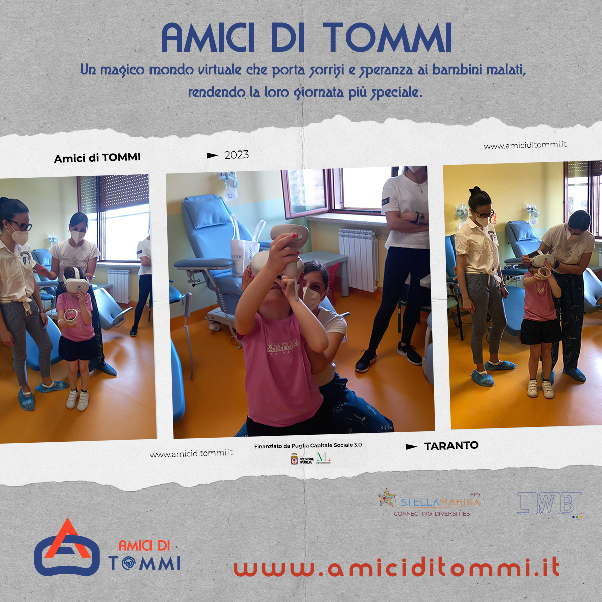 tommigame's tweet photo. 🥽 Orgogliosi di vedere il nostro progetto #TOMMI impiegato a nel reparto dell'Ospedale SS. Annunziata di #Taranto con il supporto di Stella Marina APS ed @LWBProject❤️️
#softcarestudios #VR #pediatria #healthcare #digitalhealth #realtàvirtuale https://t.co/88KqzgSt2Z