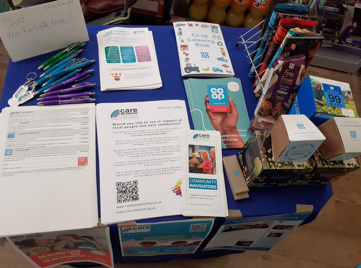 Big thanks @CareNetworkCamb & #LocalCauses @PosAbility & Sustainable #Northstowe for chatting to @coopuk members & customers in #Longstanton during #CoopFortnight about their work in the community & how being part of a co-op makes a real difference to local people 💙 #ItsWhatWeDo