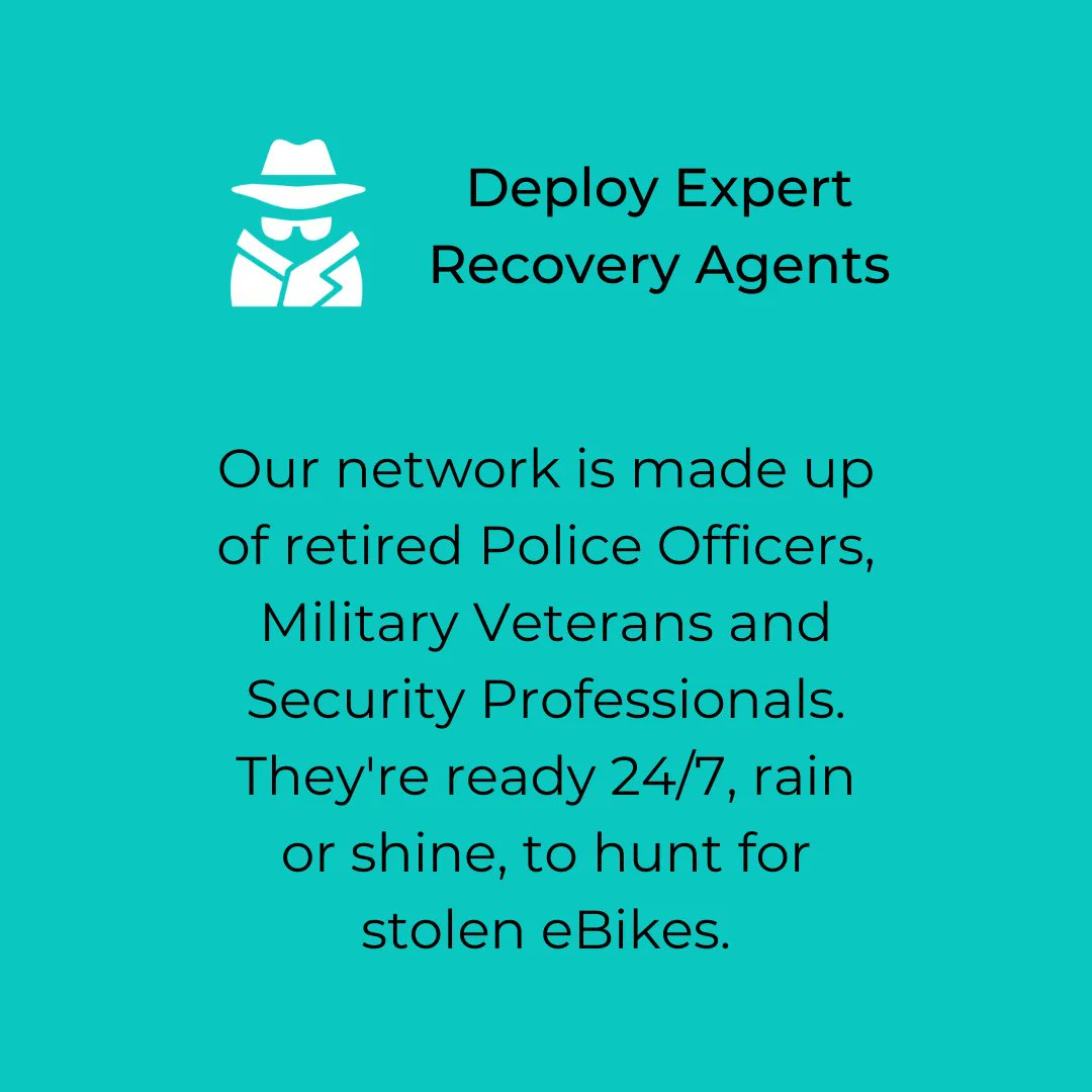 Our network is made up of retired Police Officers, Military Veterans and Security Professionals 🚨

They're ready 24/7, rain or shine, to hunt for stolen eBikes 🚲

#enjoytheride as #wevegotyourback 👍

#backpedal #ebikerecovery #ebiketheft #ebikes #biketheft #biketheftsucks