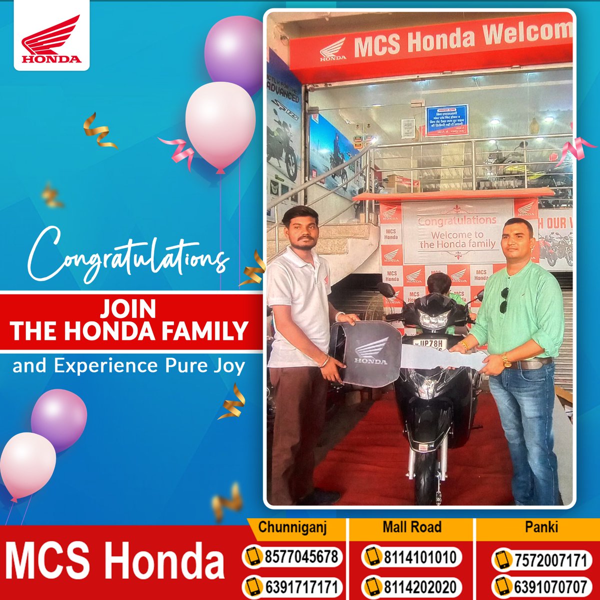 Happy Customer🔑

If Any Query Please call Us ⤵
➡️Chunniganj 6391717171
➡️MallRoad 8114101010
➡️Panki 6391070707

#hondakanpur #MCS #scooty #activa #twowheelers #scootyride #hondalove #hondascooters #hondashowroom #smoothride #rider #showroom #buynow #newyearvibes