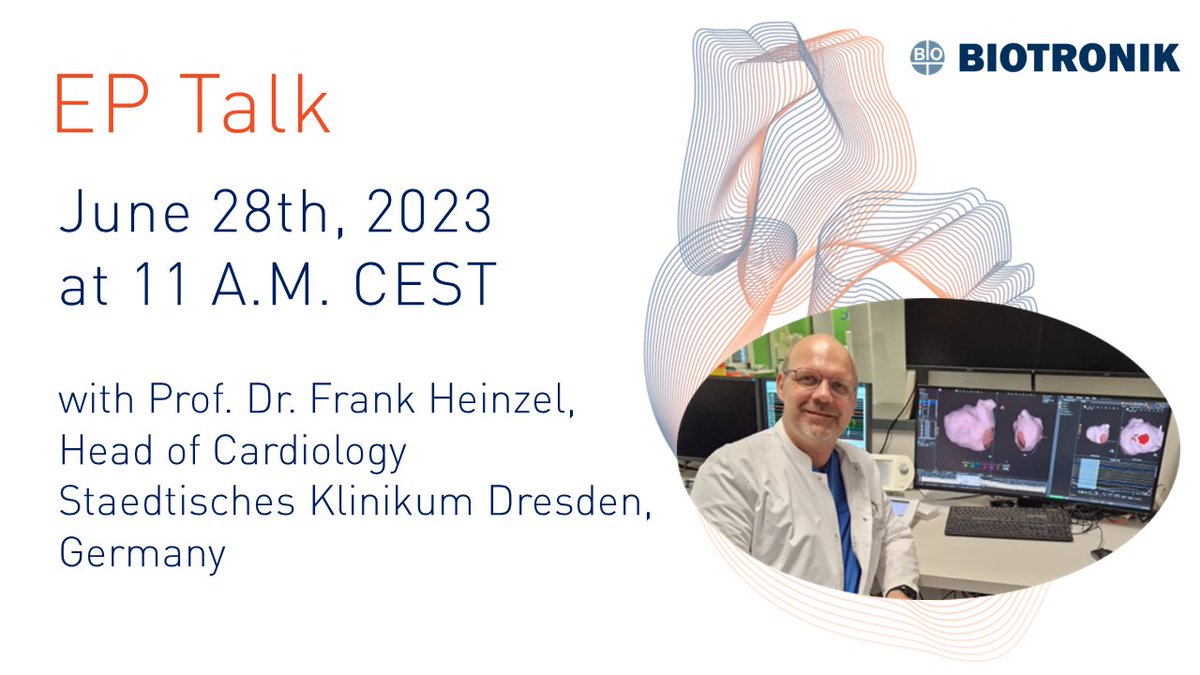 BIOTRONIK_News's tweet photo. Don't miss our #EPTalk tomorrow with Prof. Dr. Heinzel sharing his expertise with AcQMap in daily routine for individualized therapy.
You can still sign up: https://t.co/3jQ89uCl3V
#AcQMap #EPeeps #Ablation #Arrhythmia #AtrialTachycardia #AtrialFibrillation #CardiacMapping https://t.co/e3Yk4i5bkj