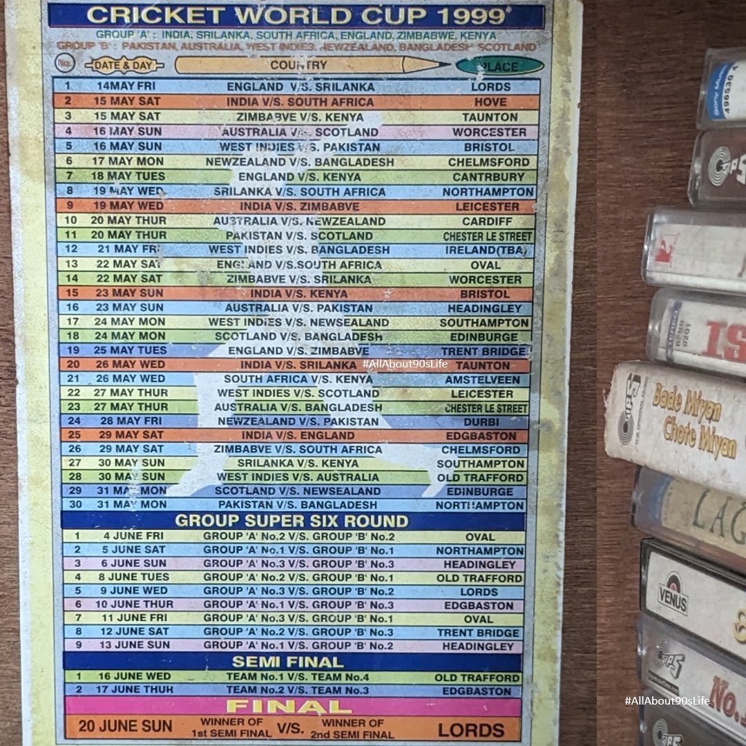 AllAbout90sLife's tweet photo. #CWC99 schedule and #CWC23 schedule
#CricketWorldCup #ICCWorldCup2023 #WorldCup2023
#AllAbout90sLife #90s https://t.co/5fnpI2s0Tu