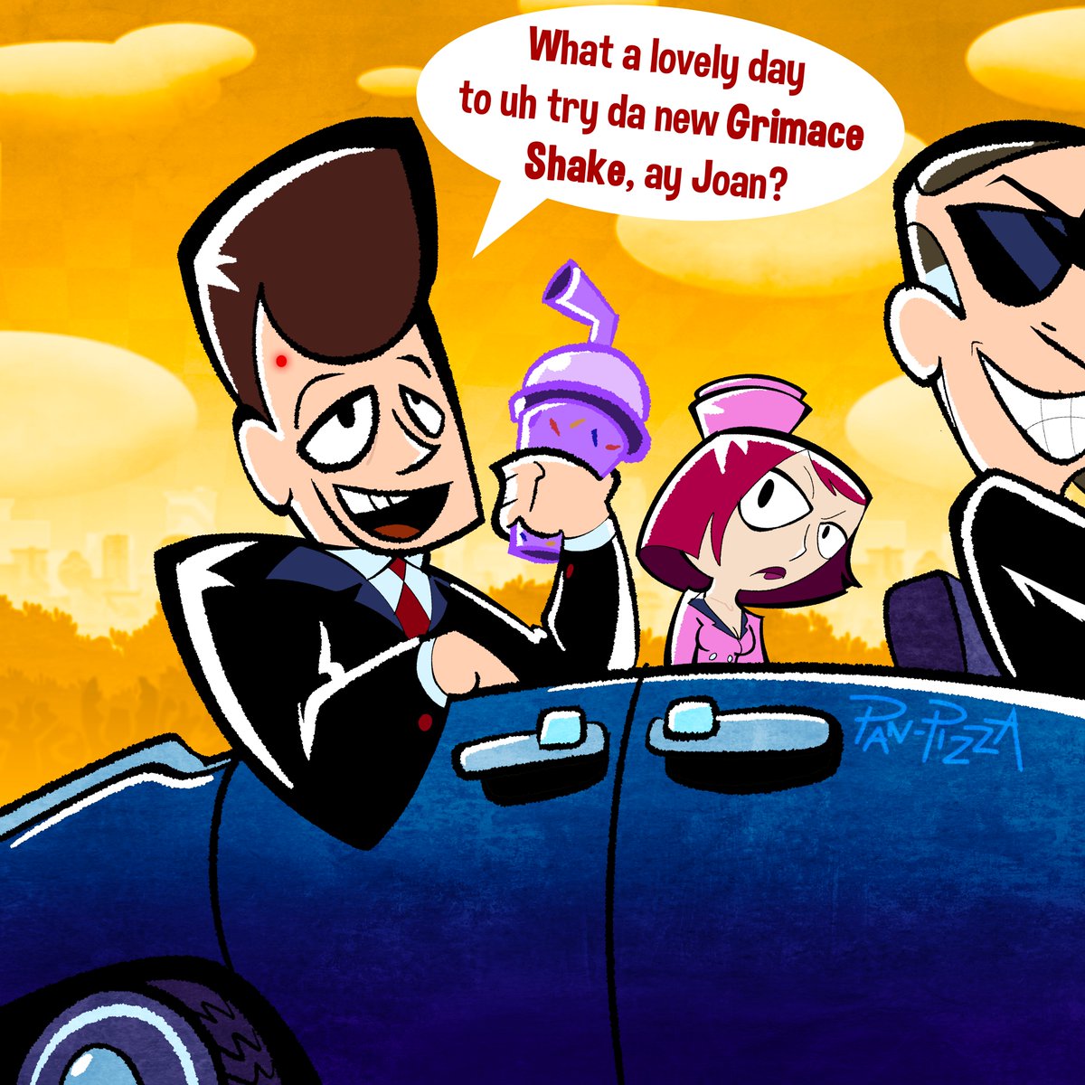 PanPizzaArt's tweet image. Anyone try that Grimace Shake?