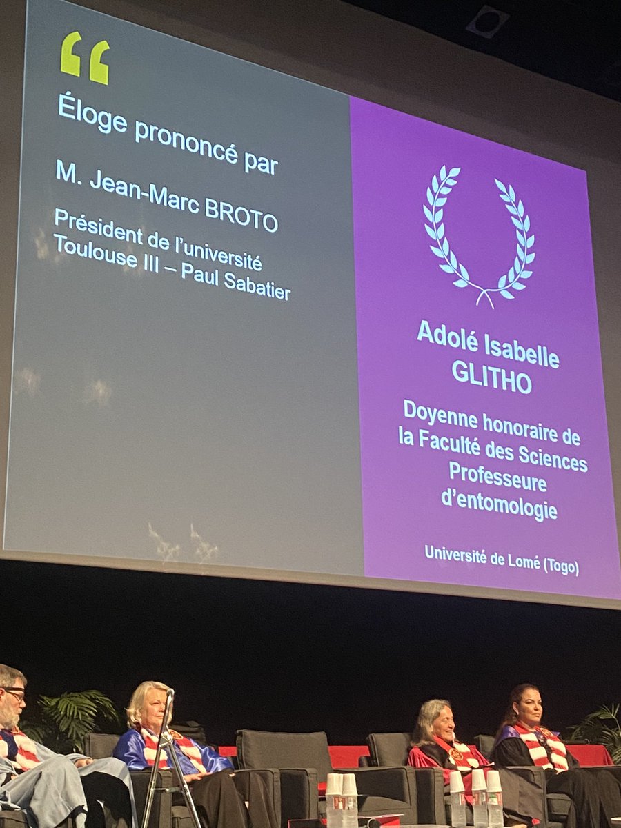 kevinossah's tweet image. La Prof. Glitho-Akueson, doyenne honoraire de la fac des sciences à l’Université de Lomé a été élevé au rang de Doctor Honoris Causa à l’Université Toulouse III - Paul Sabatier, présenté par le président @jeanmarcBroto. Heureux d’avoir assisté à la cérémonie !#UT3PaulSabatier