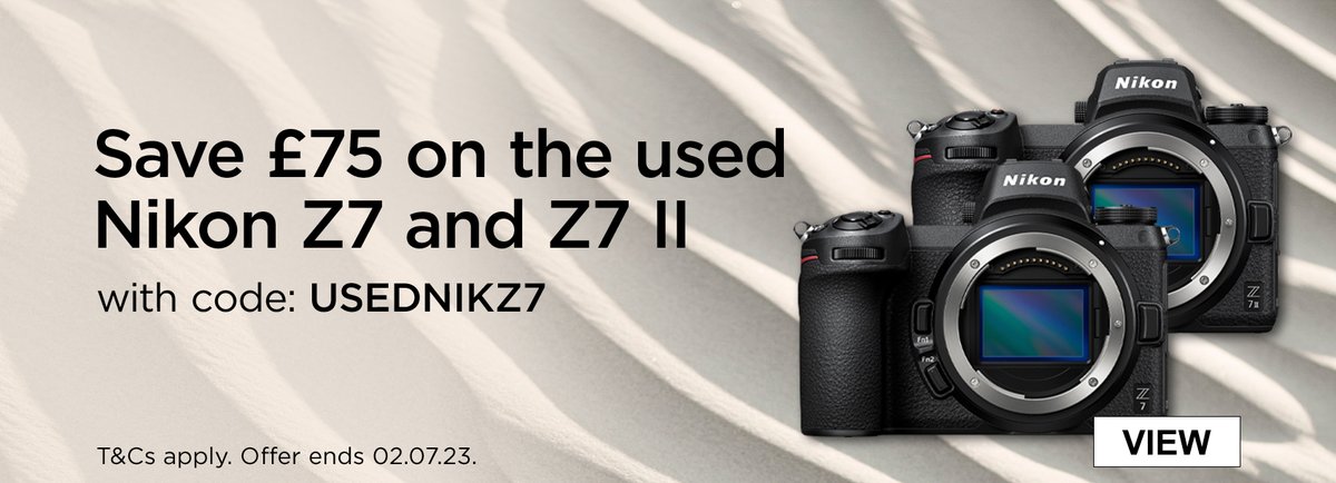 WexUsed's tweet photo. Promotion Reminder:

Until the end of July 2nd we have the following promotion running:

£75 off Nikon Z7 &amp; Z7 II Camera's using the code: 

USEDNIKZ7 - the full list of items can be found:
https://t.co/rW2wGNRmeN https://t.co/NxluAvkkuT