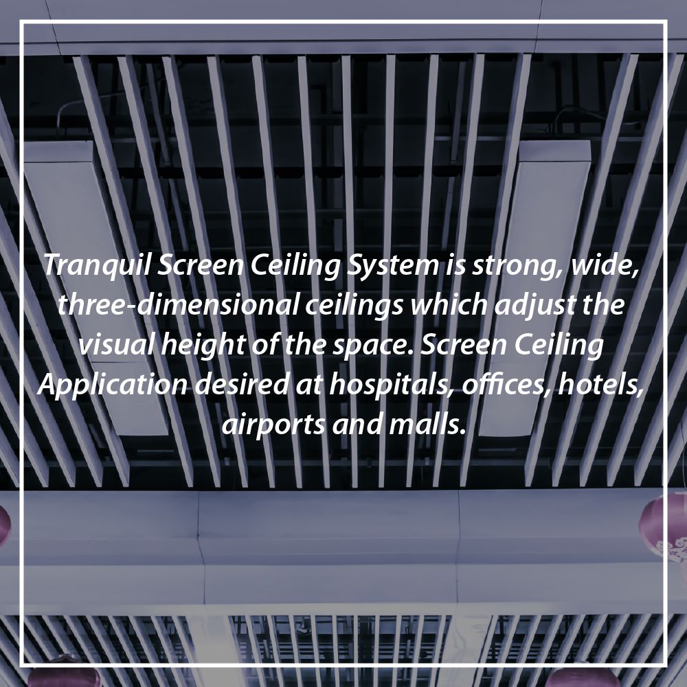 tranquilglobal's tweet image. Tranquil Luster #ScreenCeilingSystem is a type of suspension #ceilingsystem designed to enhance the aesthetics and functionality of workspaces.

Visit us :lnkd.in/gA6FJ-a2
Write us: info@tranquilglobal.com

#metalceiling #workplaceceiling #falseceiling #suspendedceiling