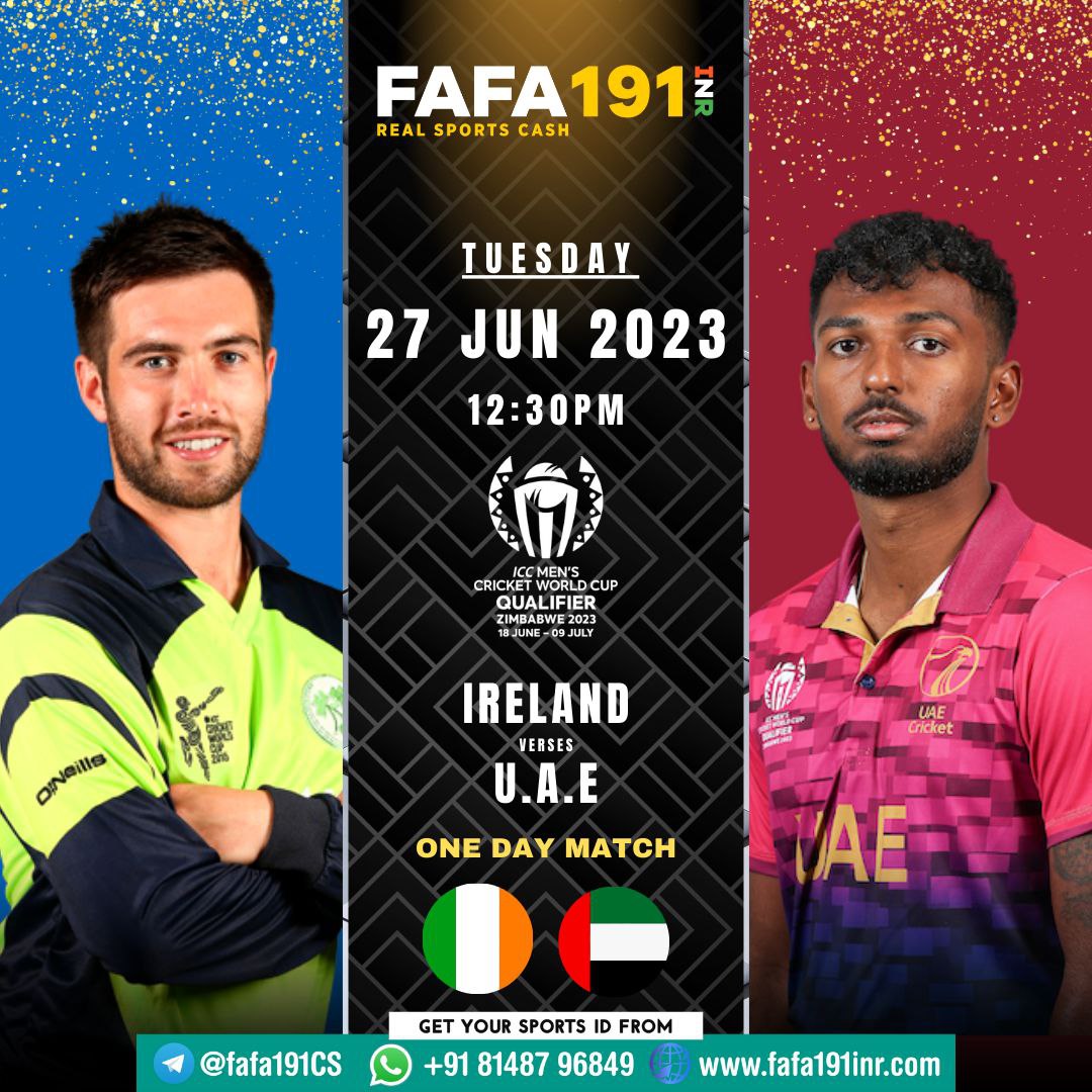 𝐈𝐑𝐄𝐋𝐀𝐍𝐃 𝐯𝐬 𝐔. 𝐀 .𝐄 ⚡❤️
-
Enjoy Best Sports Option in India 💸💰
-
#FAFA191 #FAFA191Online #FafaIndia #Fafabets #FAFA191INR #CricketTwitter #India #sportscards #onlinecasino