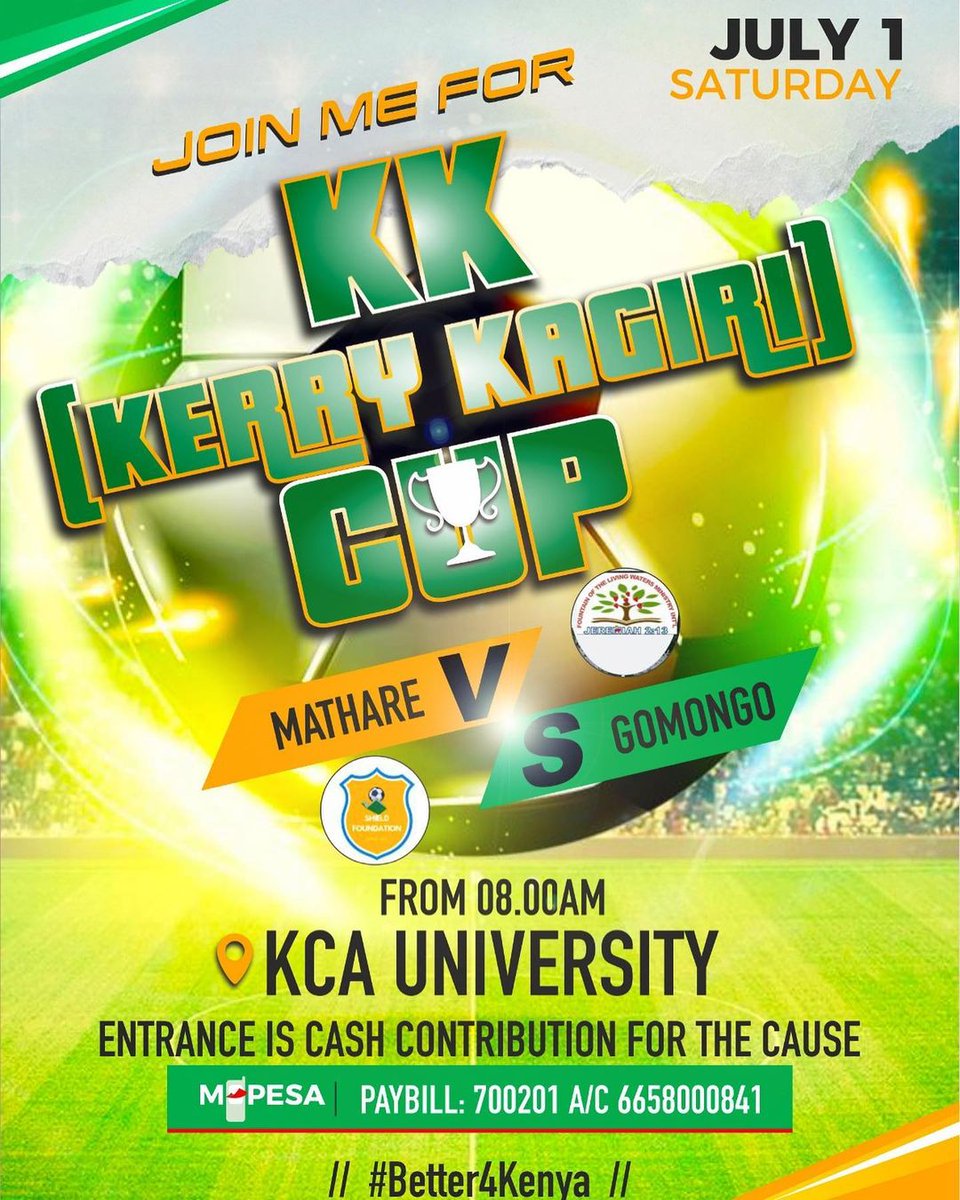 paul_mukoma's tweet photo. Good intentions are not enough. We must do something with what we have! Looking forward to this amazing initiative by @kerrykagiri this Saturday for the Teens from Mathare and Gomongo!
#KerryCup #KKCup #better4kenya #sports #bettertogether https://t.co/6AkWIC9mfb