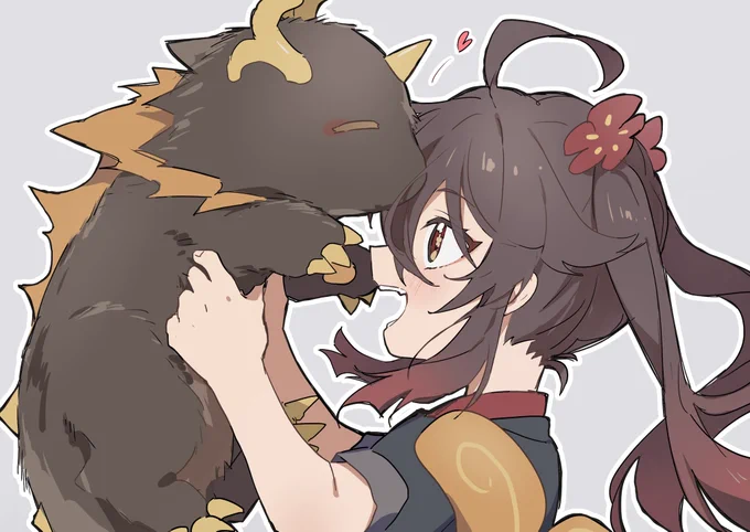 たおちゃんとてーくん #HuTao #zhongli