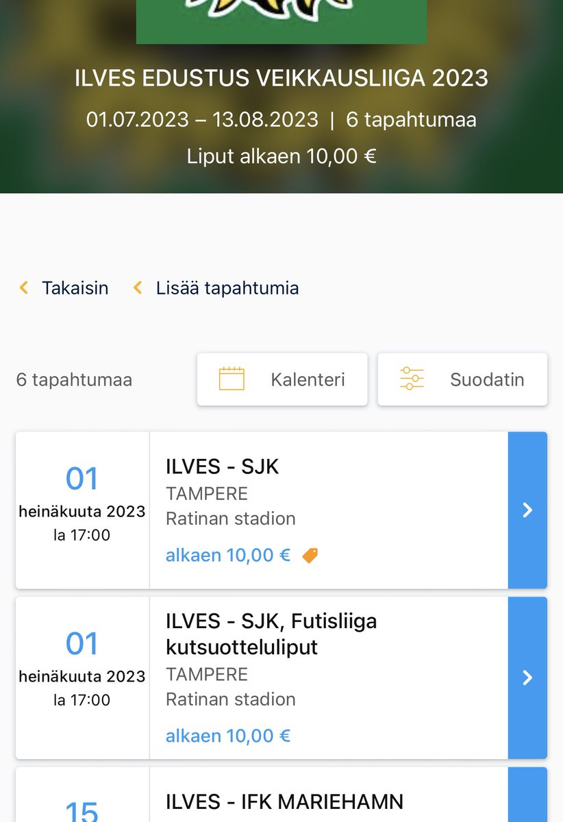 juusokauppinen's tweet photo. @JKorkki @IlvesEdustus @Veikkausliiga Näyttää B-katsomo jo myynnissä olevan, mutta hiukan erikoisesti omana tapahtumanaan Lippu.fissa.

Tässä linkki: https://t.co/YkcINzzNSZ

#Ilves https://t.co/7B1HjGVKoA