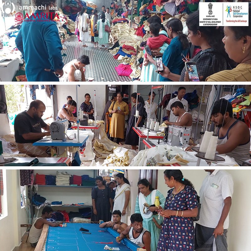 ammachilabs's tweet photo. Jun 26 - Industrial visit to #Ettumannor garments factory by #Amrita #Sankalp tailoring centers students of #Panangad, #Chettikad, #Varapuzha & #Elamakkara. The women explored the factory's stitching, cutting & embroidery sections to learn more.
#AVSAR @MSDESkillIndia
@AMRITAedu https://t.co/GmrOPb1Uso