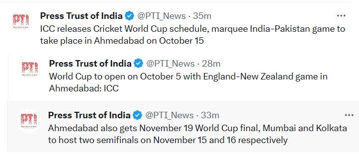 PikeWala's tweet photo. 🚨 World cup opening match in Gujarat.
🚨   India vs Pakistan  match in Gujarat.
🚨 ➼ World Cup Final match in Gujarat.

Why?
because Modi is the PM of Gujarat.
Rest of India doesnt matter for him.

#ICCWorldCup2023 Ahmedabad Narendra ModiStadium नरेंद्र मोदी स्टेडियम IND vs PAK https://t.co/i5Z9fpkuUD