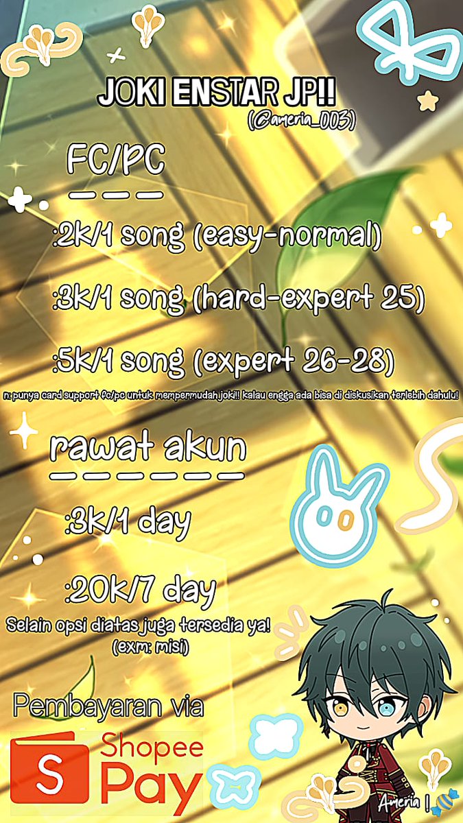Aria 🍬 open joki enstar & prsk ! on Twitter "Pricelist Enstars"