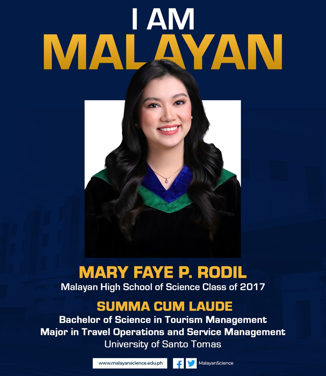 MalayanScience's tweet image. The Malayan Science community sends its warmest congratulations to its alumna Mary Faye P. Rodil as she graduated summa cum laude from the University of Santo Tomas. Well done, Mary! #MalayanExcellence #ProudMalayan