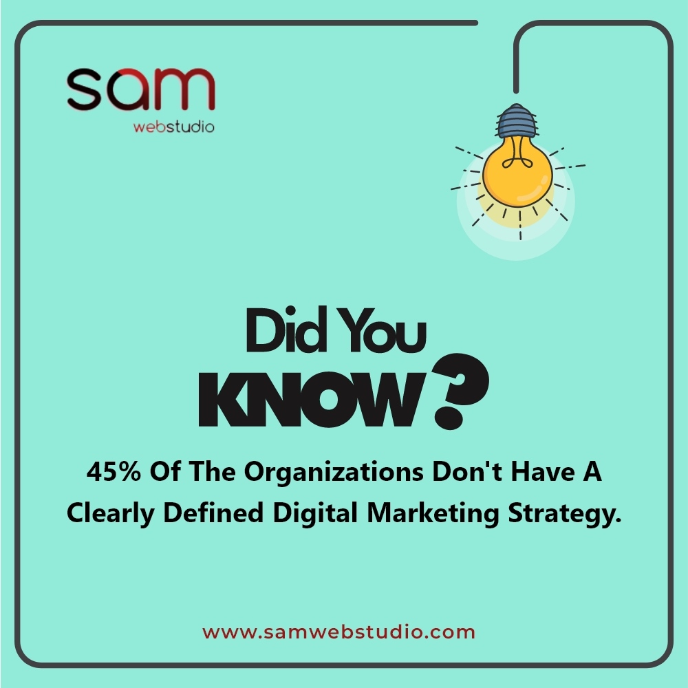 RT samwebstudio 45% of The Organizations Don't Have A Clearly Defined Digital Marketing Strategy.
☎️Contact us at +91-9968353570
👉Visit: samwebstudio.com
.
#didyouknow #facts #digitalmarketingfacts #digitalmarketingstrategy #factsoftheday #digita…