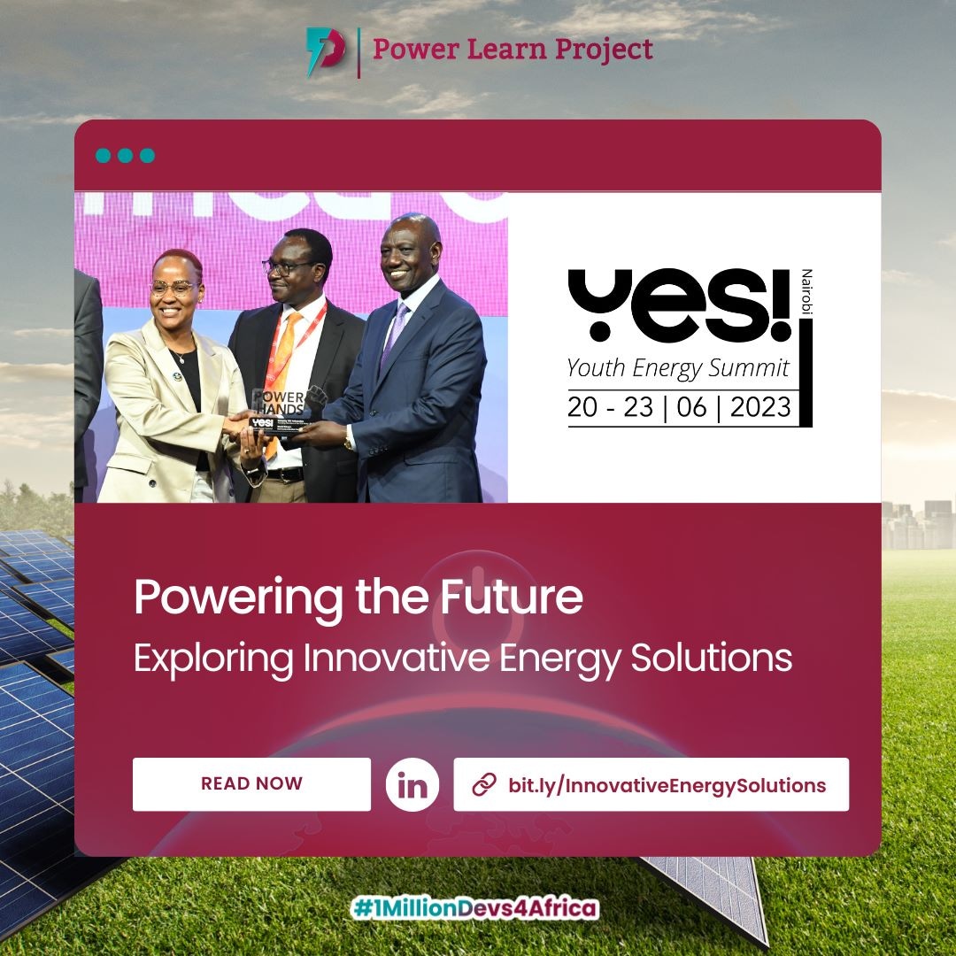PLPAfrica's tweet image. KE๐ฐ๐ช
While recognizing the remarkable achievements of our CGO, @Cobyi as she received the YES! Founders Award, dive with us as we explore how energy is Powering the Future: Exploring Innovative Energy Solutions.
1/2
#1MillionDevs4Africa #CodingSolutions #CleanerFuture