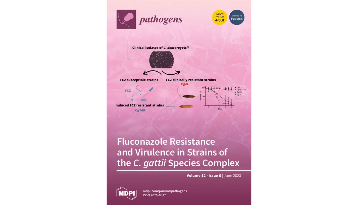 Pathogens_MDPI's tweet photo. 🎉#PathogensMDPI, Vol. 12, Issue 6
Cover Story:  #Fluconazole Resistance and Virulence in In Vitro Induced-Fluconazole Resistant Strains and in Clinical Fluconazole Resistant Strain of #Cryptococcus deuterogattii by Sébastien Bertout et al. @umontpellier
👉https://t.co/9dRO1AzJDn https://t.co/SKGG4Iu5U4