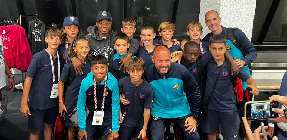 Image: Ansu Fati with Barça's U11 team in Miami.