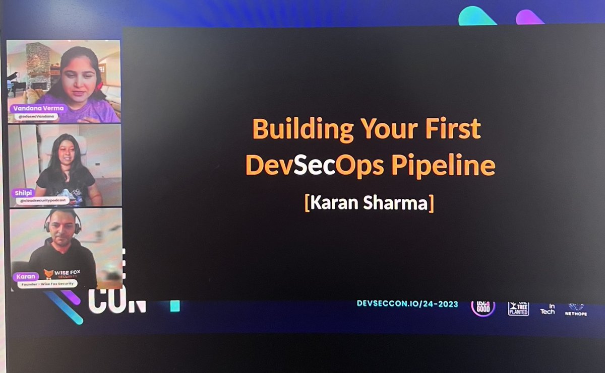 ronakbanka's tweet photo. @W1S3F0X speaking at @devseccon on how to build your first Secure Application pipeline

Thanks to our amazing hosts @InfosecVandana and Shilpi from @CloudSecPod 🎉

#DSC24 #DSC4Good https://t.co/1p0FrDXGt8