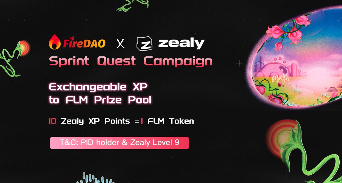 Zealy Sprint Quest Campaign starts at 27th June UTC+8 12pm. There will be 3 different Prize Pools for you to earn. 
Below shows the Exchangeable XP to FLM Prize Pool worth 1 mil FLM.

P/s: Exchange FLM to FDT at fix rate of 0.01 USDT.
zealy.io/c/firedao/ques…