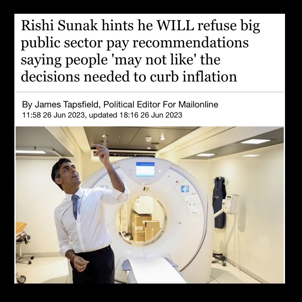 Dear <a href="/RishiSunak/">Rishi Sunak</a>,

Your Conservatives put us through Austerity 1.0 and destroyed a generation. 300,000 people died due to your policy decisions.

You said our pay couldn't increase for years because we just didn't have the money. 

We're now firmly in Austerity 2.0 and you're