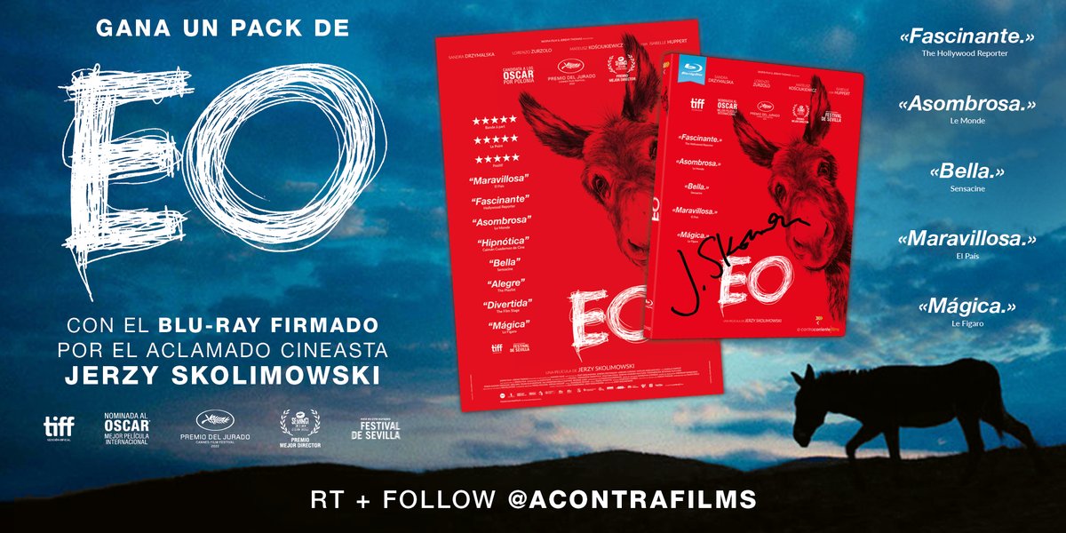 ¡Sorteamos un pack de #EO!

Consigue el cartel y un Blu-ray firmado por el aclamado cineasta polaco 𝐉𝐞𝐫𝐳𝐲 𝐒𝐤𝐨𝐥𝐢𝐦𝐨𝐰𝐬𝐤𝐢, director de esta maravillosa película. 

¿Lo quieres? RT + seguir <a href="/acontrafilms/">A Contracorriente</a>.

Límite: 9.07.23 a las 23.59h ⏰