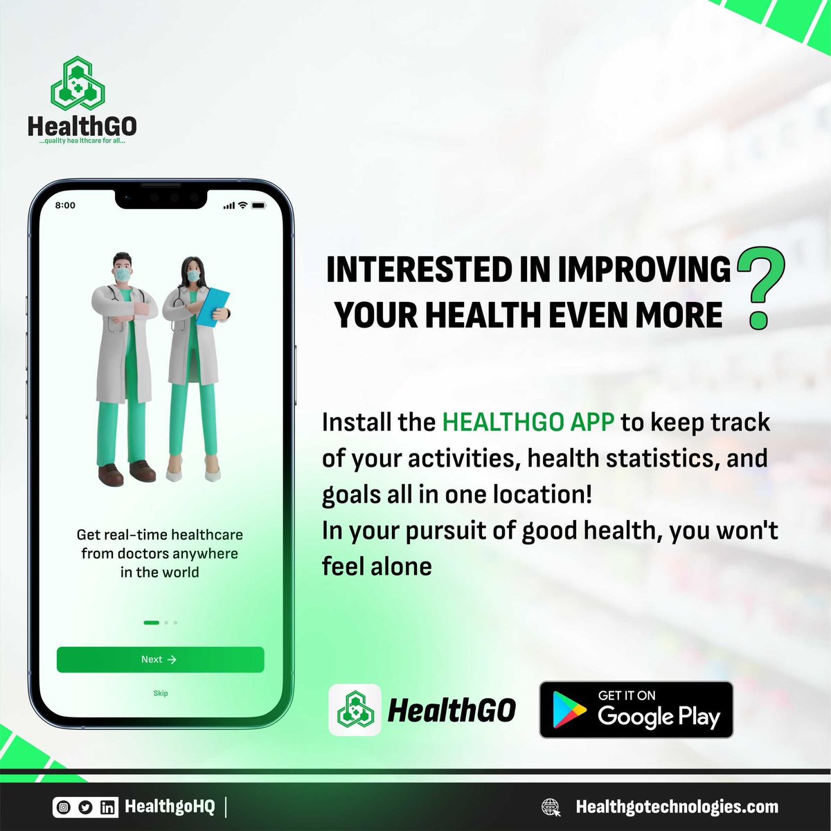 DO YOU KNOW?

Having the @HealthgoHQ  app installed makes it easier to keep track of your activities and health data all in one place.

 #health #data #healthdata #healthrecords