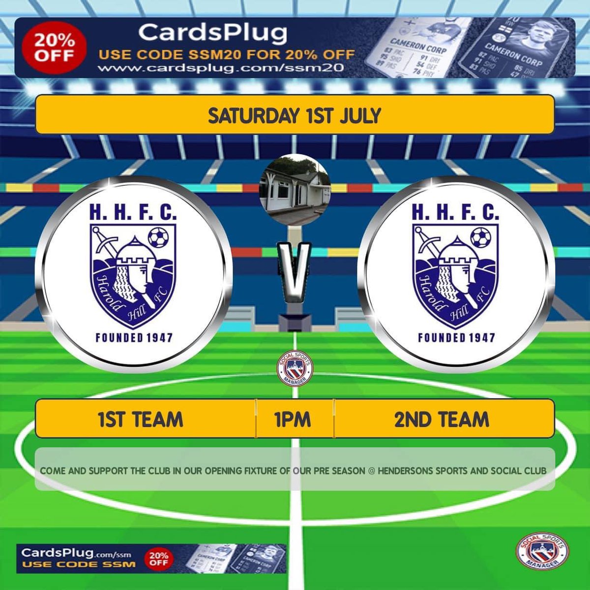 We start our pre season schedule with an in-house game this Saturday. Feel free to come down and get your football fix, bar will be open