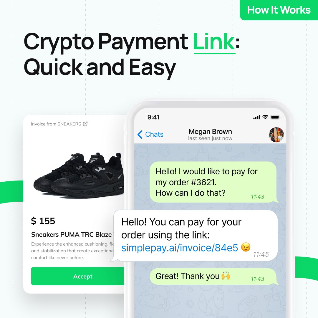 Simplepay_ai's tweet image. Create unique links for your products that customers can use to pay for products. 

Send your customers links in messengers and social networks! 
Issue invoices for goods and services by email! 

Grow your business with SimplePay!
#SimplePay