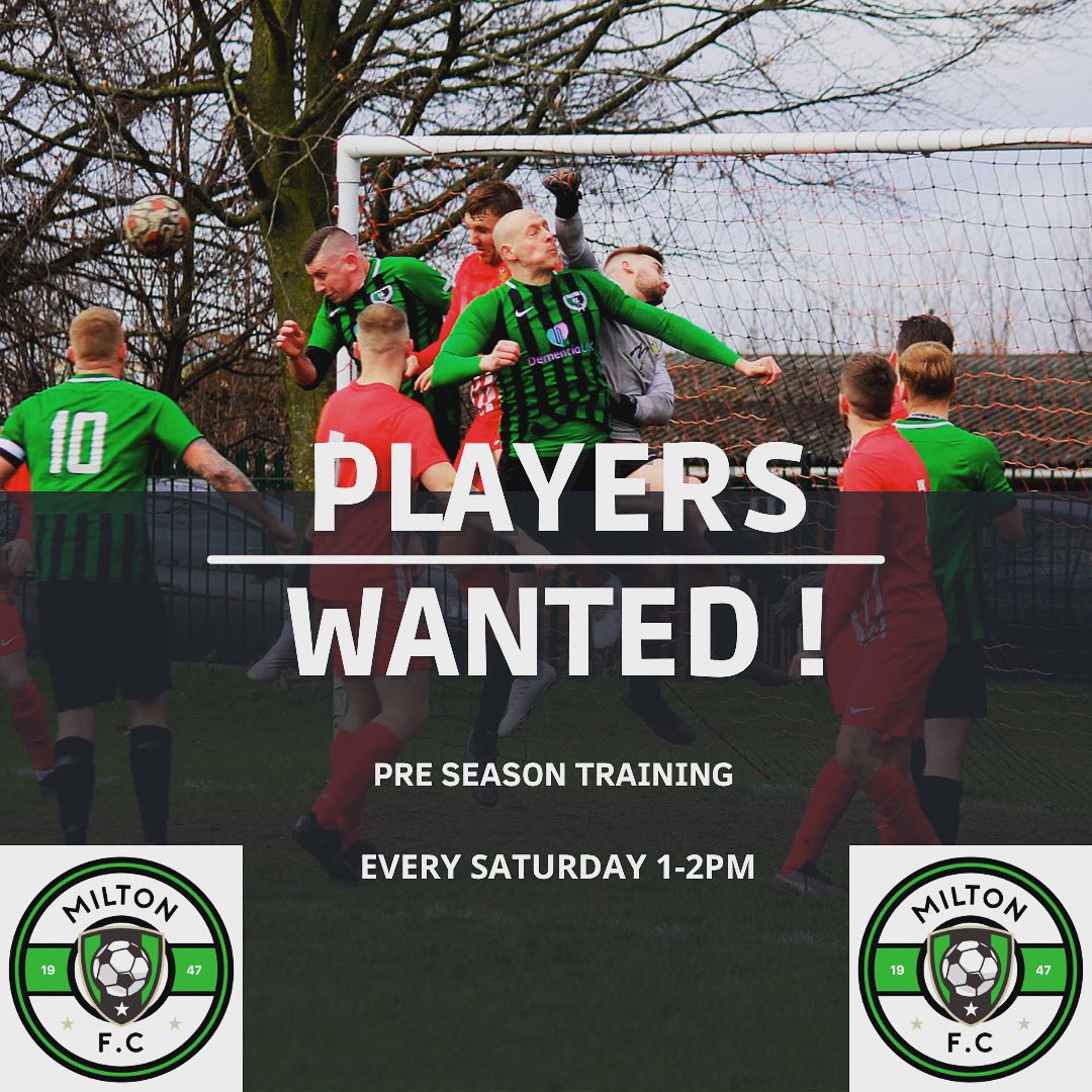 🟢 PLAYERS WANTED 🟢
We are looking for some new quality additions to bolster both our 1st and reserves teams 
We train every Saturday during pre season, 1-2pm - Heywood Sports Village !
If anyone is interested in coming down for a trial them please contact us on our socials !