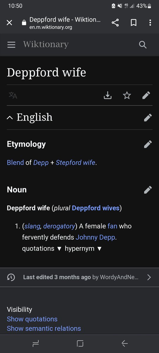 #JohnnyDeppIsAWifeBeater The fact that not only the urban dictionary has a definition but also the wikitionary also has one is beyond hilarious to me 🤣twitter.com/AdroitNewt4/st…