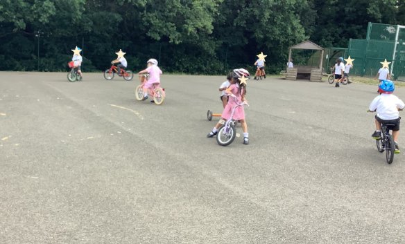 We had a great start to Bike Week yesterday! A huge well done to all the children who cycled to school. Keep it up!  Our Reception children loved their lunchtime cycling