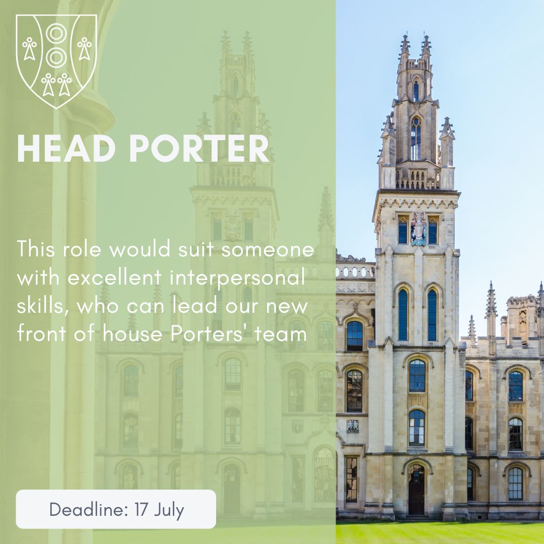 Are you a customer-focussed individual with a good understanding of health & safety, first aid, and fire security? Then you should consider applying to be our Head Porter: parkscollege.web.ox.ac.uk/vacancies
#workwithreuben #workwithus #hiring #reubenjobs