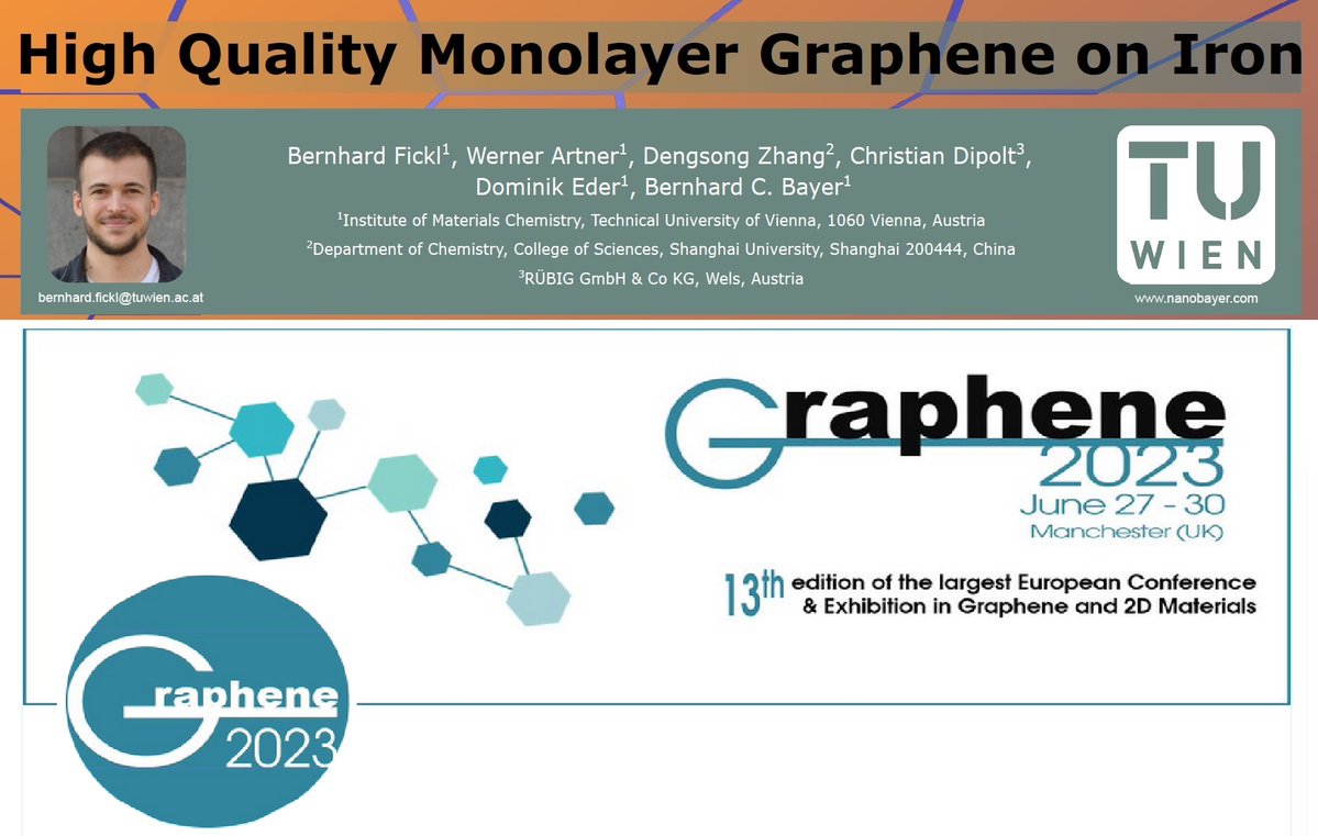 📣 Next conference alert: If you are at <a href="/GrapheneConf/">Graphene Conference</a> conference in Manchester 🇬🇧 &amp; want to know about our recent advances in CVD graphene monolayer films on iron &amp; steels, stop by Bernhard Fickl's <a href="/BernhardFickl/">Fiber</a>  poster (80) at today's lunchtime poster session!🔥🔥🔥