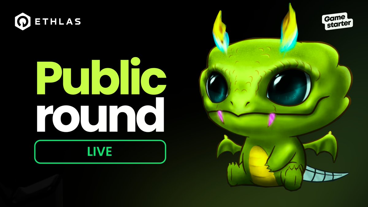 gamestarter's tweet photo. We're in full swing! 🔥

The @Ethlas_Official Public round has kicked off. ✨

Whether you're a staker or not, you're welcome to join us! 

Be quick, though - it comes to a close today at 6 PM UTC. 🎉

Take the leap: https://t.co/a1yOrQXu18

Learn more: https://t.co/wMaOhxg2OG https://t.co/XrZjWJ4FbS